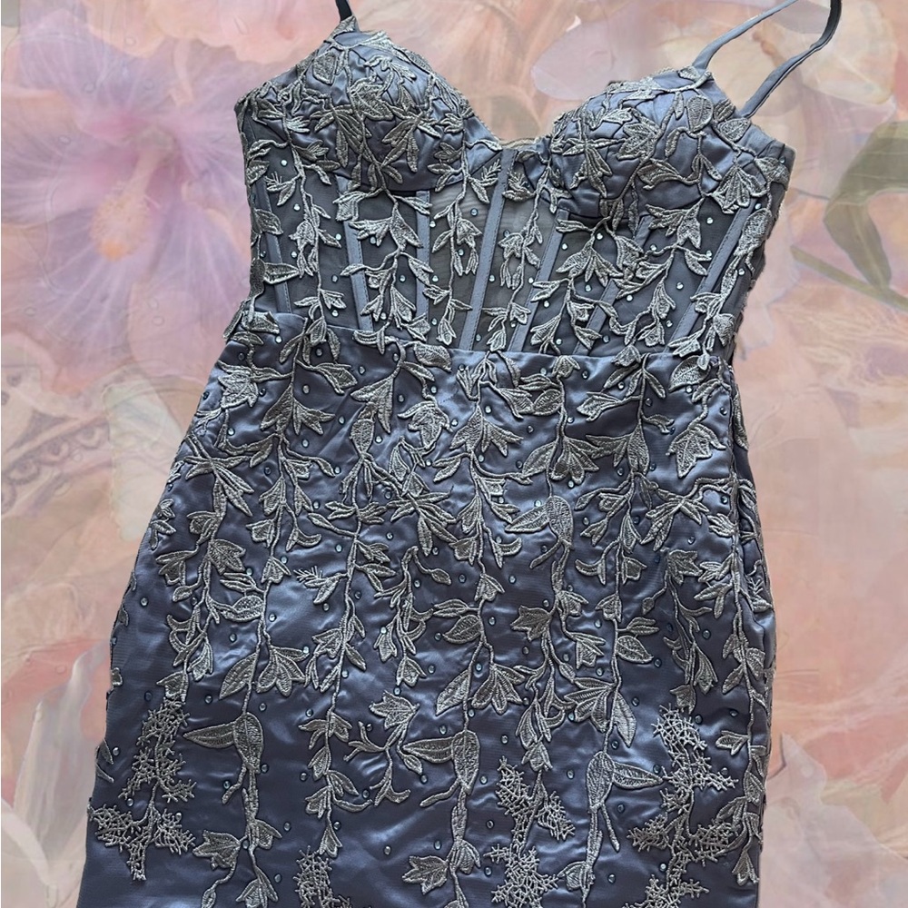 Fairycore Blue Embroidered Dress